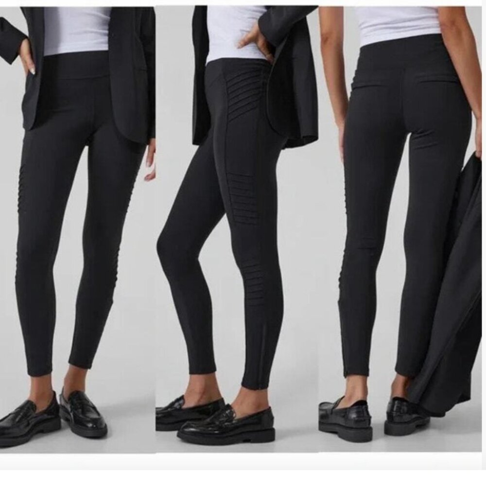 ATHLETA Delancey Moto Tight Pants High-Waisted Sculptek‎ Fitted Black Size Small